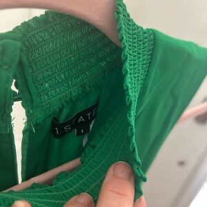 1.STATE Emerald Green Mock Neck Sleeveless Dress